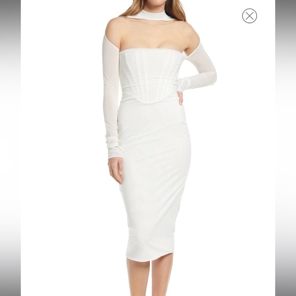 House of CB Dresses House Of Cb Milarose Long Sleeve Corset Midi